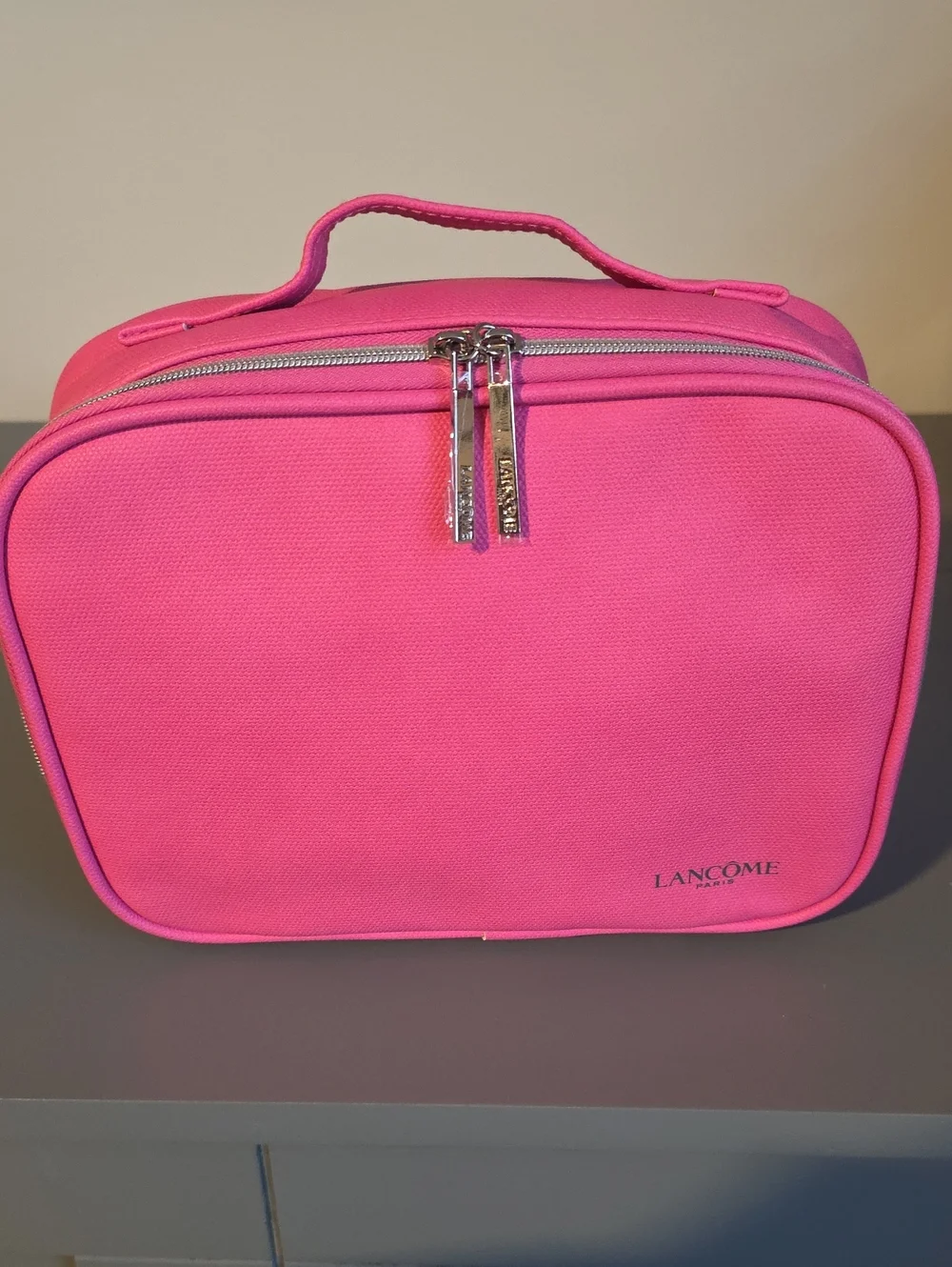 LANCOME NWOT Pink Travel Cosmetic Bag
